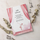 Invitación Ballerina Center Stage Kids Fiesta de cumpleaños<br><div class="desc">Animada fiesta de niñas con temática de ballet con un dulce ilustracion de una bailarina en un tutu bailando en el escenario con una paleta de color rosa claro.</div>