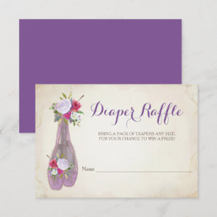 Invitación Ballerina Chica Baby Shower Diaper Raffle