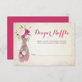 Invitación Ballerina Chica Baby Shower Diaper Raffle