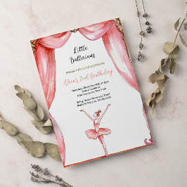 Invitación Ballerina Chica bailarina de ballet rosado Segundo