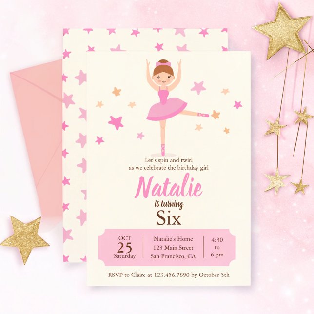 Invitación Ballerina Dance Birthday (Subido por el creador)