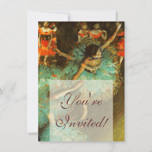 Invitación Ballerina Dance Green Dancer Edger Degas Painting