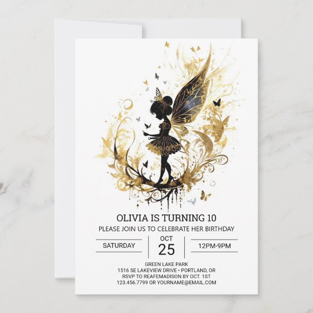 Invitación Ballerina Dreams Fairy Tale Cumpleaños (Anverso)