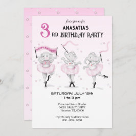 Invitación Ballerina Elephant Dance Recital