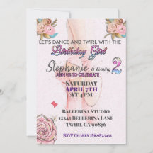 Ballerina invitando a cumplir 2 años