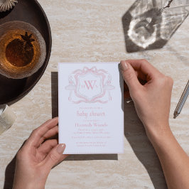 Invitación Ballerina Monogram Grandmillennial Baby Shower