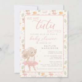 Invitación Ballerina Mouse Tutu Emocionado Baby Shower