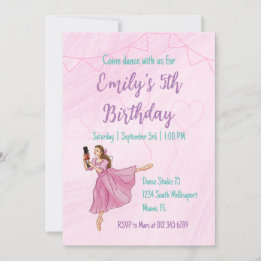 Invitación Ballerina Nutcracker - Fiesta de cumpleaños para n