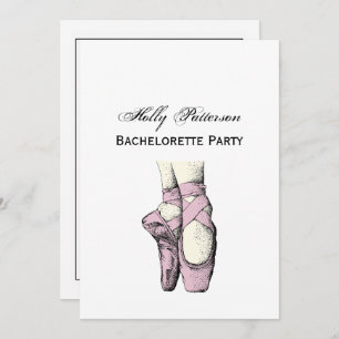 Invitación Ballerina pies en Pointe #3 Lt Pink