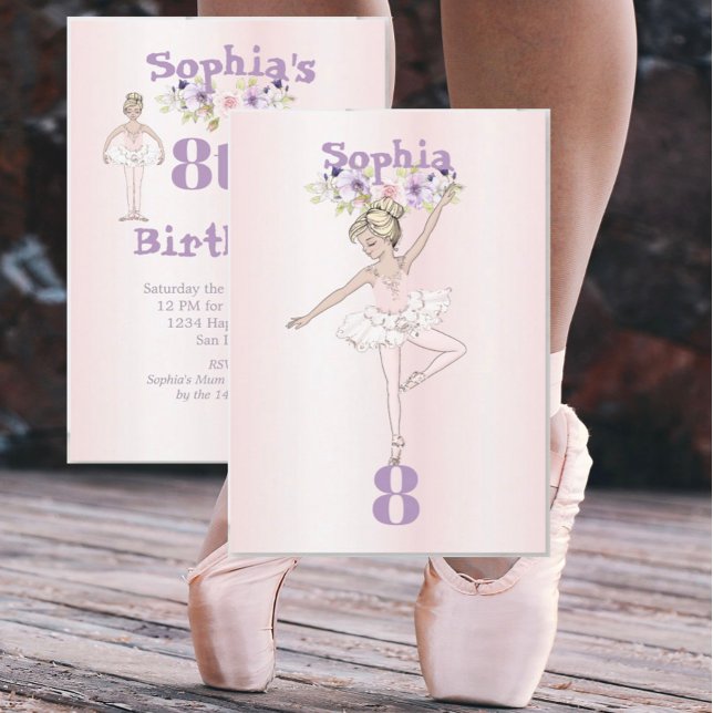Invitación Ballerina Pink Cute Age Birday (Subido por el creador)