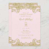 Ballerina Pink & Gold Lace Elegante Ducha Bridal