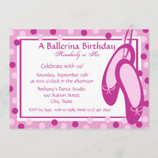 Invitación Ballerina Slippers/ Cumpleaños