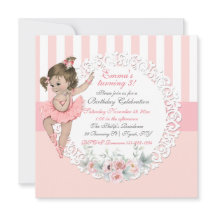 Ballerina Tutu Ballet Rayas Blancas Rosa Lace