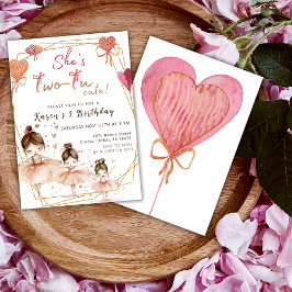 Invitación Ballet Ballerina Tutu 2ª fiesta de cumpleaños Chic