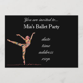 Invitación Ballet chica fiesta