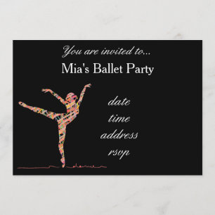 Invitación Ballet chica fiesta