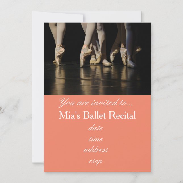 Invitación Ballet Concierto recital bailarina rosa (Anverso)