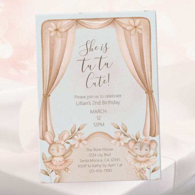 Invitación Ballet Dance Girls Second Birthday Invitation (Subido por el creador)