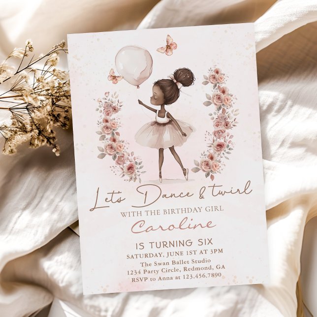 Invitación Ballet Dance & Twirl Ballet Cumpleaños (Subido por el creador)