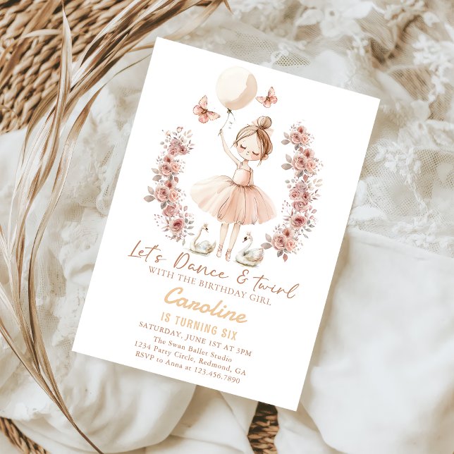 Invitación Ballet Dance & Twirl Ballet Cumpleaños (Subido por el creador)
