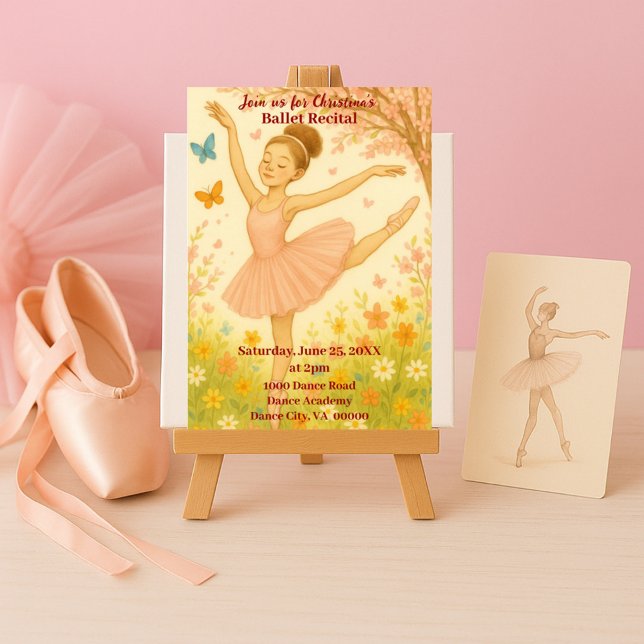 Invitación Ballet de primavera Sueños de baile Recital (Subido por el creador)