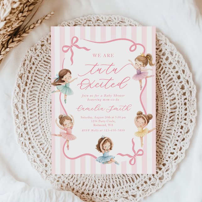 Invitación Ballet Pink Girls Bow Ballerina Baby Shower (Subido por el creador)
