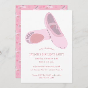 Invitación Ballet rosa zapato en fiesta de cumpleaños de Pers
