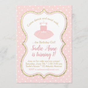 Invitación Ballet Tutu Cumpleaños