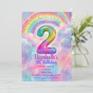 Invitación Balloons Birthday 2th Birthday 