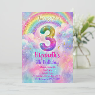 Invitación Balloons Birthday 3th Birthday 