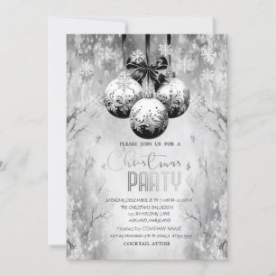 Invitación Balls Snowflakes Winscape Navidades Fiesta