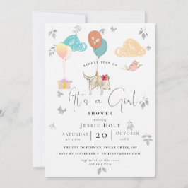 Invitación Balón acuático cachorro niña niña ducha
