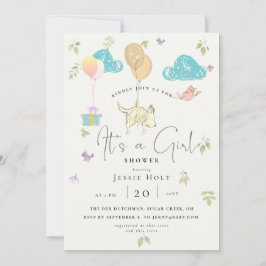 Invitación Balón acuático cachorro niña niña ducha
