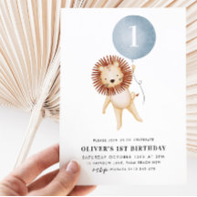 Balón azul de León Boys Fiesta de primer cumpleaño