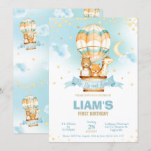 Balón de aire caliente Aniversario niño Cute anima