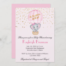 Balón de aire caliente Bebé Niña Elefante Baby Sho