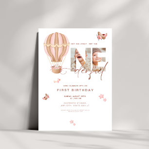 Invitación Balón de aire caliente Beige Maravilloso primer cu