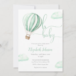 Invitación Balón de aire caliente Código QR Foto Baby Shower