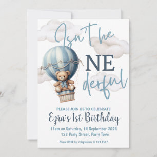Invitación Balón de aire caliente Fiesta de cumpleaños 1
