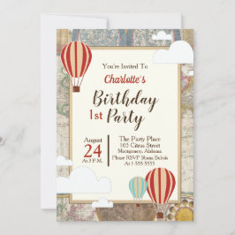 Invitación Balón de aire caliente y aventura de cosecha de ma
