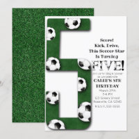 Balón de Fútbol Cinco 5 5to Cumpleaños