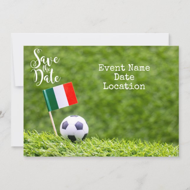 Invitación Balón de fútbol con bandera de Italia Salven la fe (Anverso)
