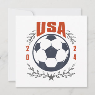 Invitación Balón de Fútbol USA 2024 Estrellas & Corona de Lau
