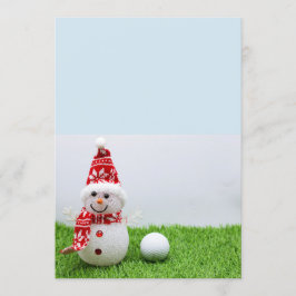Invitación Balón de golf con Snowman para los Navidades de Go