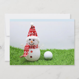 Invitación Balón de golf con Snowman para los Navidades de Go
