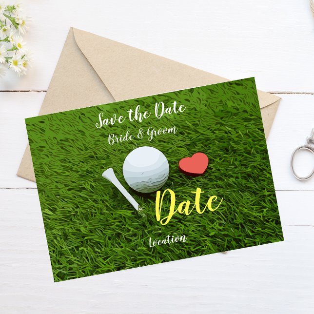 Invitación Balón de golf y tee con amor salven la cita (Subido por el creador)
