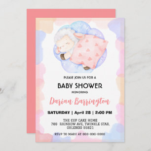 Invitación Balón estelar de oveja lindo fiesta de ducha niños