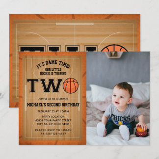 Invitación Baloncesto 2.ª foto de cumpleaños