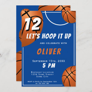 Invitación Baloncesto Ball Fun Deportes Niños Cumpleaños