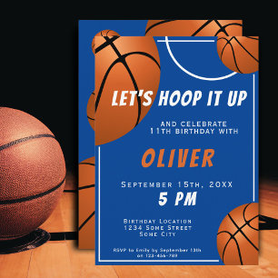 Invitación Baloncesto Ball Fun Deportes Niños Cumpleaños